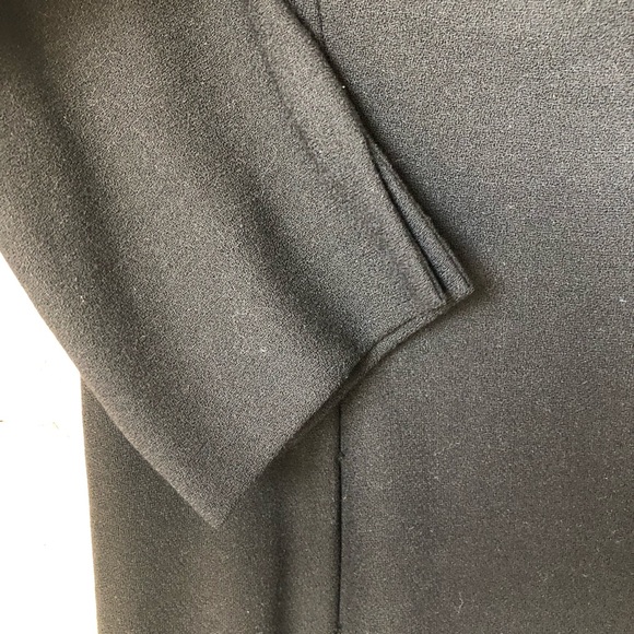 (SOLD) Vintage Italian Black Wool Boatneck Midi Dress - Picture 5 of 7